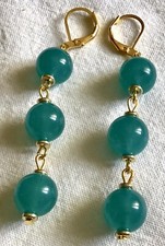 Boucles perles malachite d'occasion  Vence