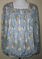 Blusa elástica manga longa cavalete Los Angeles feminina tamanho P azul cadete estampa floral, usado comprar usado  Enviando para Brazil