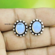 Aretes de plata de ley 925 hechos a mano con piedras preciosas de opalita segunda mano  Embacar hacia Mexico