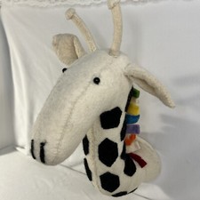 Girafa de lã feltrada 3D cabeça montagem na parede decoração animal de pelúcia pendurado quarto de bebê infantil comprar usado  Enviando para Brazil
