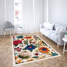 Alfombra Floral Colorida, Alfombra Estilo Bordado para Decoración de Salón y Hogar segunda mano  Embacar hacia Mexico