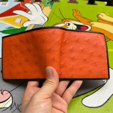 Usado, CARTEIRA BIFOLD MASCULINA COURO AVESTRUZ CORPO GENUÍNO LARANJA, PEDIDOS FEITOS SOB MEDIDA comprar usado  Enviando para Brazil