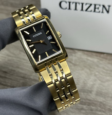 NOVO✅ Relógio masculino Citizen clássico quartzo tom dourado retangular aço BH1673-50E comprar usado  Enviando para Brazil