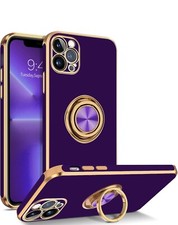 Usado, Capa para iPhone 13 Pro. Suporte de anel roxo com ouro 360 graus. Magnético. comprar usado  Enviando para Brazil