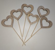 Six wooden hearts for sale  LIVERPOOL
