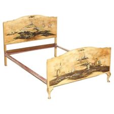 ADORÁVEL SUÍTE DE PEÇAS DE QUADRO DE CAMA CHINOISERIE CHINESA TAMANHO DUPLO POR VOLTA DE 1920 comprar usado  Enviando para Brazil