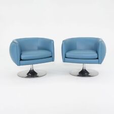 2010s Joe D'Urso para espreguiçadeiras giratórias Knoll couro azul modelo 2165 2x disponível comprar usado  Enviando para Brazil