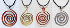 PINGENTE ESPIRAL ZEN FEITO À MÃO LATÃO ANTIGO COBRE PRATA MODERNO BOHO MINIMALISTA comprar usado  Enviando para Brazil