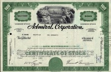 Usado, ADMIRAL CORPORATION (AOC) TV Rádio/Fonógrafo Prod 1960s certificado de estoque antigo comprar usado  Enviando para Brazil