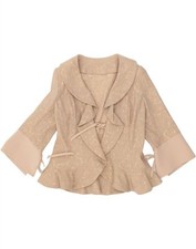 Jaqueta Blazer Feminina VINTAGE Reino Unido 10 Bege Pequeno AX44 comprar usado  Enviando para Brazil