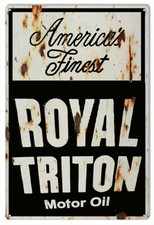 Placa de metal estilo vintage ferrugem falsa óleo de motor Royal Triton 12x18. comprar usado  Enviando para Brazil