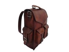 Usado, Mochila masculina de couro genuíno grande caminhada 15" laptop bolsa carteiro resistente comprar usado  Enviando para Brazil