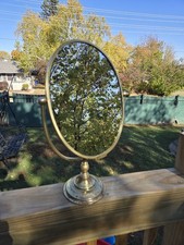 Usado, Vintage Regency Balcão Latão Espelho Oval Ótima Pátina comprar usado Usado, Vintage Regency Balcão Latão Espelho Oval Ótima Pátina comprar usado  Enviando para Brazil