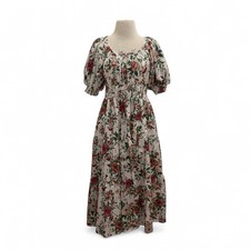 Usado, Vestido maxi Anthropologie floral manga folhada algodão linha A The Somerset tamanho pequeno comprar usado  Enviando para Brazil