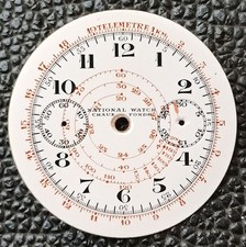 NATIONAL WATCH - QUADRANTE SMALTATO PER CRONOGRAFO - CHRONOGRAPH ENAMEL DIAL , usado comprar usado  Enviando para Brazil
