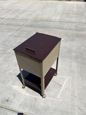 Armário de carrinho de escritório vintage de metal com prateleira marrom e amarelo, usado comprar usado  Enviando para Brazil