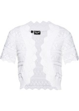 Strickbolero wellenkante weiß gebraucht kaufen  Deutschland