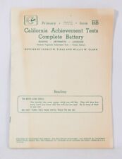 Usado, RARE California Achievement Test Complete Battery form BB, Primary Reading, 1950 comprar usado  Enviando para Brazil