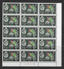 Bloco de placa Fiji 1964/66 QEII 4/- papagaio brilhante vermelho SG321/322 MNH (15v) comprar usado  Enviando para Brazil