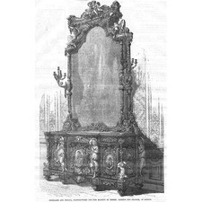 Aparador e espelho fabricados por Jackson & Graham de Londres impressão antiga 1856 comprar usado  Enviando para Brazil