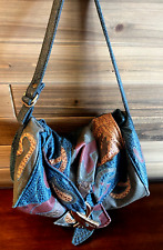 Bolsa NAS vintage anos 80 Alentino texturizada couro vegano falso patchwork aba multicolorida comprar usado  Enviando para Brazil