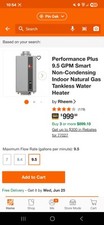 Rheem performance 9.5 for sale  Houston