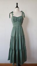 Vestido midi Anthropologie novo tamanho grande XL verde oliva coquete laço Bridgerton comprar usado  Enviando para Brazil