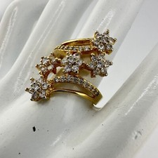 Anel tamanho 9 moderno aparência empilhada tom dourado flor estrela cristal comprar usado Anel tamanho 9 moderno aparência empilhada tom dourado flor estrela cristal comprar usado  Enviando para Brazil