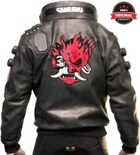 Jaqueta de motocicleta preta Ultimate Samurai bordada cosplay bombardeiro couro real comprar usado  Enviando para Brazil