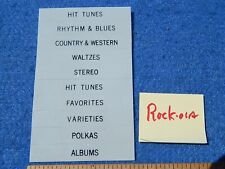 Rótulos de classificação de registro Rock-ola 442 443 444 445 446 suporte de programa # 44797 comprar usado  Enviando para Brazil