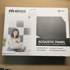 Rhino Panel de Absorción Acústica Paquete de 6 16x12x0.4 Negro segunda mano  Embacar hacia Mexico