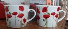 Pair poppy mugs for sale  SUTTON COLDFIELD