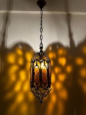 Candelabro antigo vintage de latão abajur francês latão maciço iluminação de vidro, usado comprar usado  Enviando para Brazil