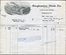 BINGHAMTON, NY ~ CADEIRA BINGHAMTON Co., Fabricantes ~ ILLUS. BILLHEAD 1924 comprar usado  Enviando para Brazil