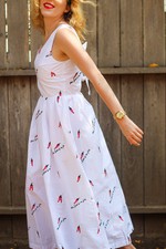 Mini vestido sem mangas picante branco rosa sem fim com pimenta tamanho M, usado comprar usado  Enviando para Brazil