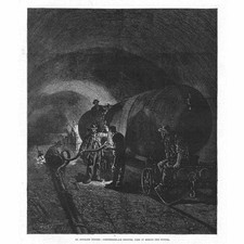 Motores de ar comprimido SUÍÇA Boring the St Gothard Tunnel - Estampa antiga 1882 comprar usado  Enviando para Brazil