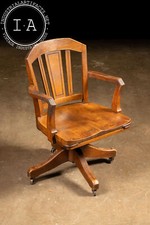 Vintage oak swivel for sale  USA
