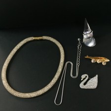 Anel broche colar tom prata ouro cristal SWAROVSKI conjunto com 5/6BF0528 comprar usado  Enviando para Brazil