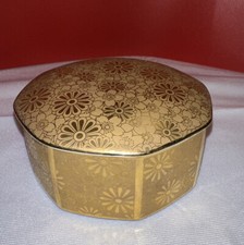 Usado, Caixa de bugigangas de porcelana japonesa SHIBATA - Crisântemo dourado fosco e polido comprar usado  Enviando para Brazil