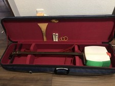 Shamisen japonés estuche semi duro conjunto música instrumento de 3 cuerdas verde principiante segunda mano  Embacar hacia Mexico