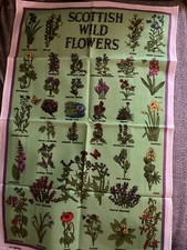 Toalha de chá vintage flor silvestre escocesa. Linho comprar usado  Enviando para Brazil