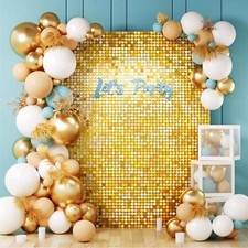 Pacote com 24 decorações de festa de fundo de parede cintilantes, painéis de parede de lantejoulas douradas 12x12 comprar usado  Enviando para Brazil