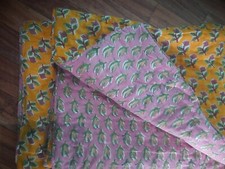 Inserções de enchimento de algodão feitas acolchoadas, edredom, colcha impressão à mão floral reversível comprar usado  Enviando para Brazil