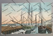 Cartão postal antigo New Bedford Massachusetts Old Whalers navios baleeiros barcos, usado comprar usado  Enviando para Brazil