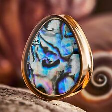 Plugue/medidor de lágrima de aço dourado e Abalone comprar usado  Enviando para Brazil