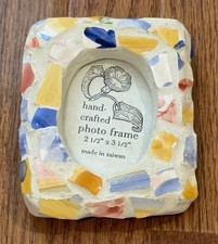 Moldura para foto vintage artesanal mosaico de azulejo cimento 2,5”x3,5” comprar usado  Enviando para Brazil