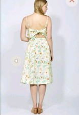 Vestido Rachel Antonoff Lindsay Tie-back, tamanho 12 primavera floral linha A verde pálido comprar usado  Enviando para Brazil