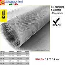 Używany, Rete Zanzariera Alluminio Grigio Argento Rotolo 30M Telai Finestre Maglia 18x14 na sprzedaż  Wysyłka do Poland