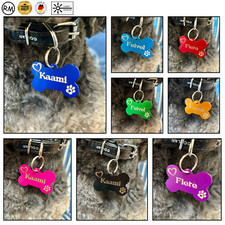 Usado, Hundemarke,Katzenmarke, Knochen mit Gravur , beidseitig, 3,8x2,5 cm L0001 comprar usado  Enviando para Brazil