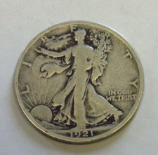 1921 WALKING LIBERTY SILVER 50c VG/F.REDUZIDO 5/5/25 (1910) comprar usado  Enviando para Brazil